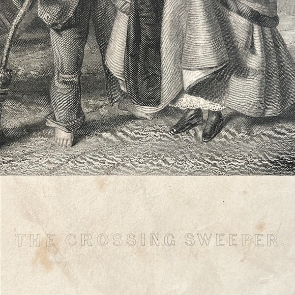 The Crossing Sweeper 5.5" x 8.25" Antique Engraving/Print - Picture 4 of 10